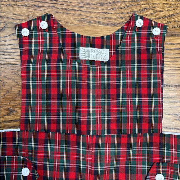 Royal Kidz Boys Red Plaid One Piece Christmas Holiday Jumper 3-6 Months - Picture 2 of 10